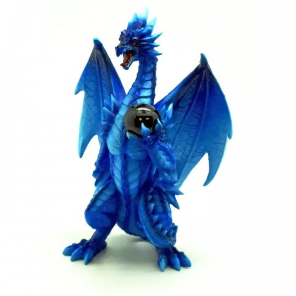 Majestueux dragon bleu avec orbe