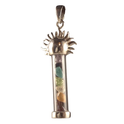 Chakra Sun Vial Pendant, Sterling