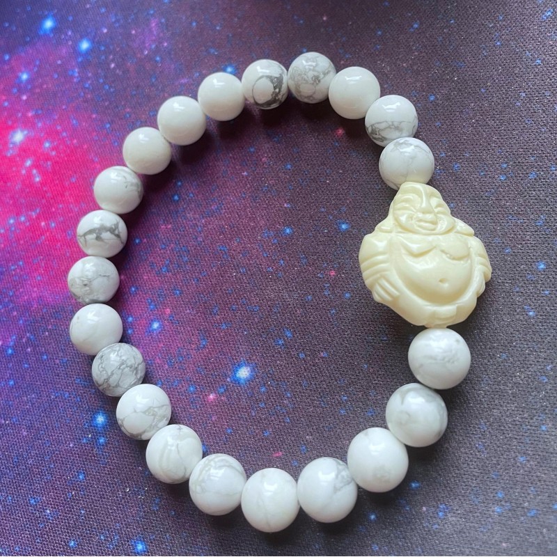 Bracelet Bouddha Howlite Bracelet Bouddha Howlite