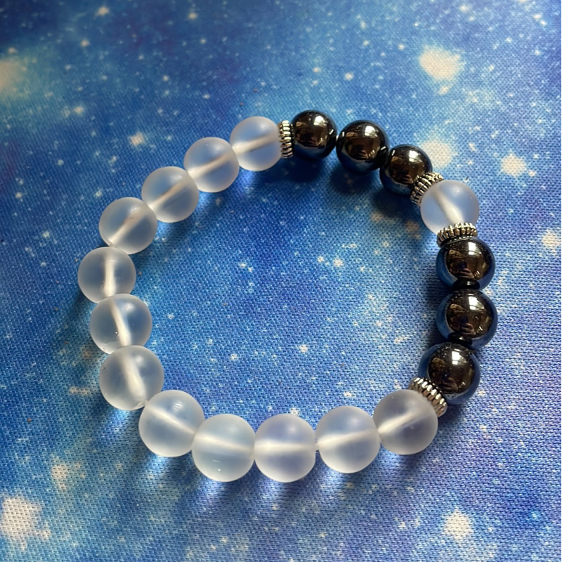 Bracelet de mise à la terre en quartz givré, taille enfant Bracelet de mise à la terre en quartz givré, taille enfant