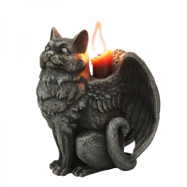 Angel Cat Candle Holder