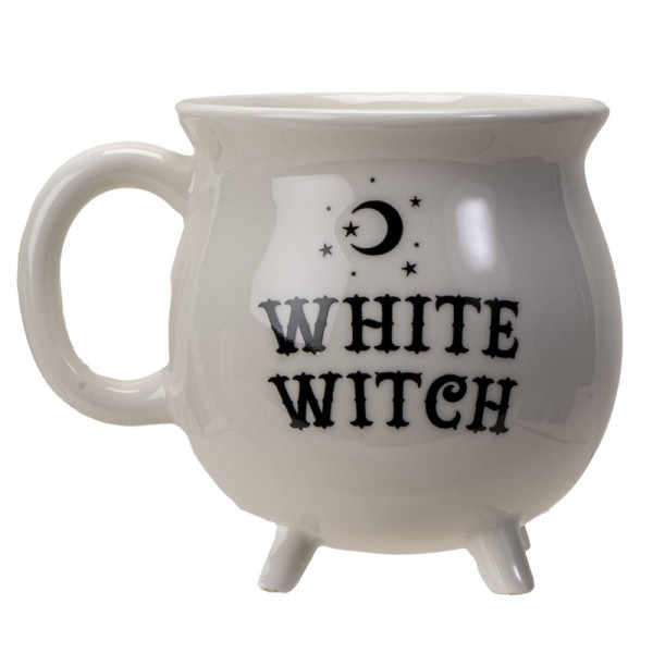 Tasse de chaudron de sorcière blanche