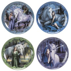 Unicorn & Maiden Dessert Plates - Set of 4