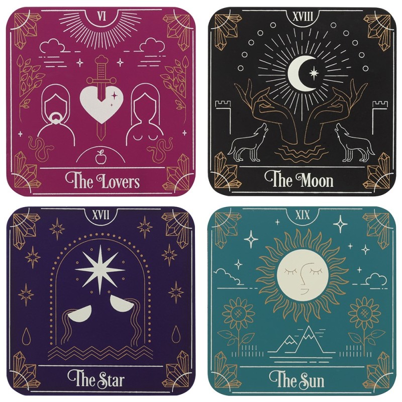 Tarot Card Coasters - Set of 4 Tarot Card Coasters - Set of 4
