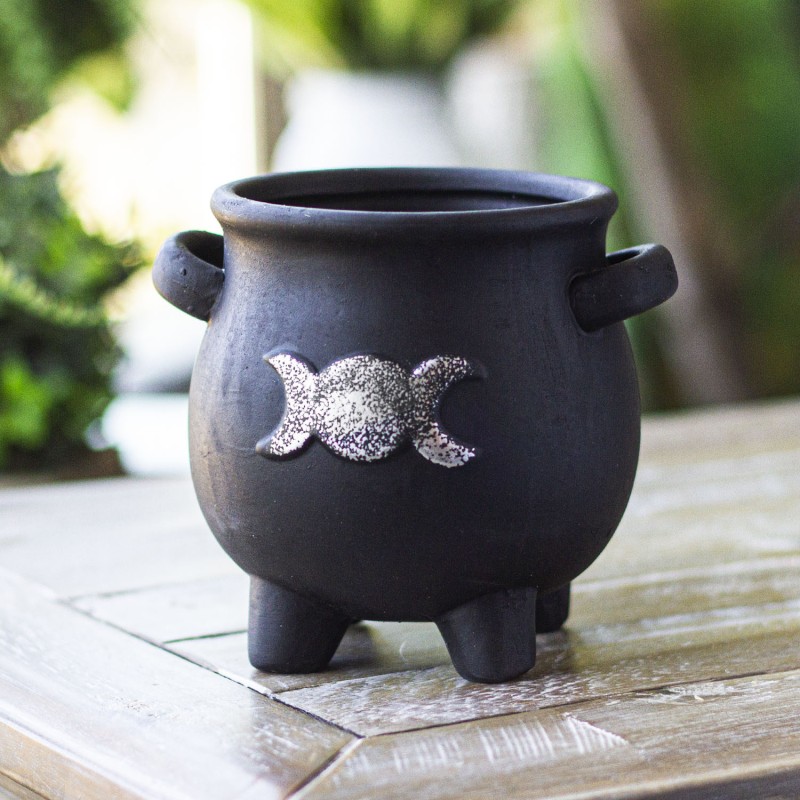 Triple Moon Cauldron Planter Pot Triple Moon Cauldron Planter Pot