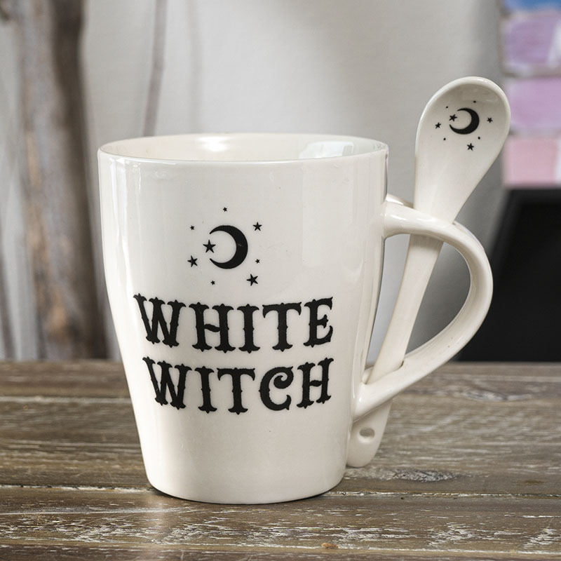 White Witch Mug & Spoon Set White Witch Mug & Spoon Set