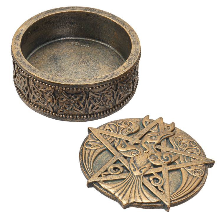 Boîte de pentagramme Corbeau celtique Boîte de pentagramme Corbeau celtique