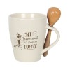 Mon balai fonctionne sur la tasse à café et la cuillère ensemble Mon balai fonctionne sur la tasse à café et la cuillère ensemble