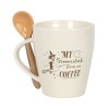 Mon balai fonctionne sur la tasse à café et la cuillère ensemble Mon balai fonctionne sur la tasse à café et la cuillère ensemble