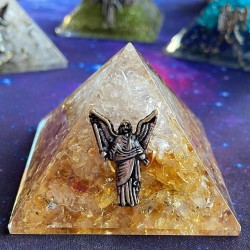 Orgone Pyramid: Citrine, Quartz & Uriel 