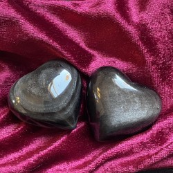 Silver Sheen Obsidian Heart ~ For Releasing