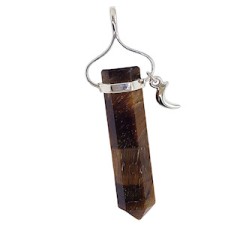 Tiger Eye & Crescent Moon Sterling Pendant Tiger Eye & Crescent Moon Sterling Pendant