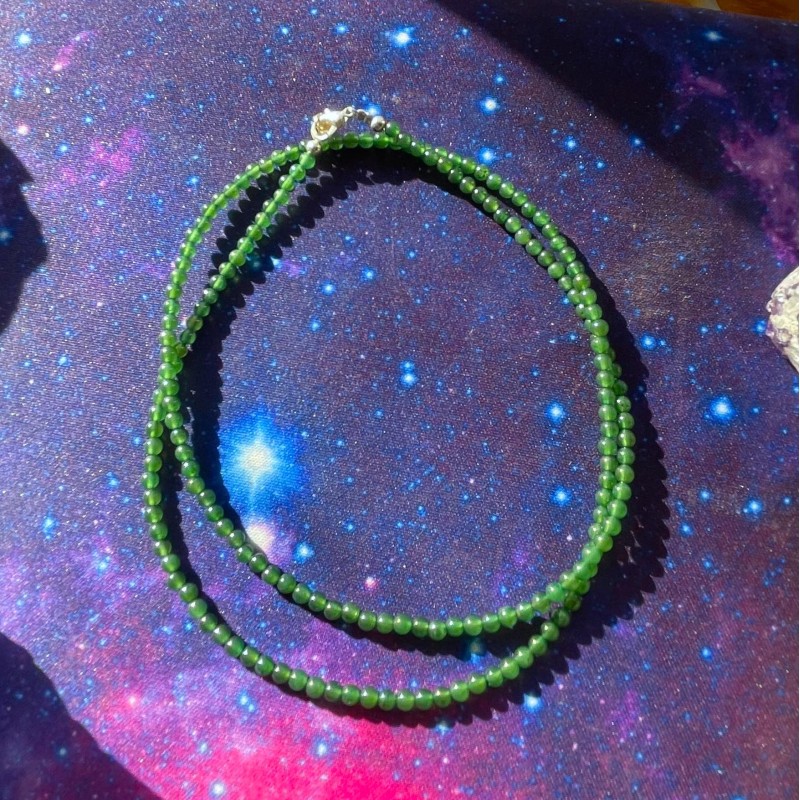 Chaîne de perles d’Agate verte Chaîne de perles d’Agate verte