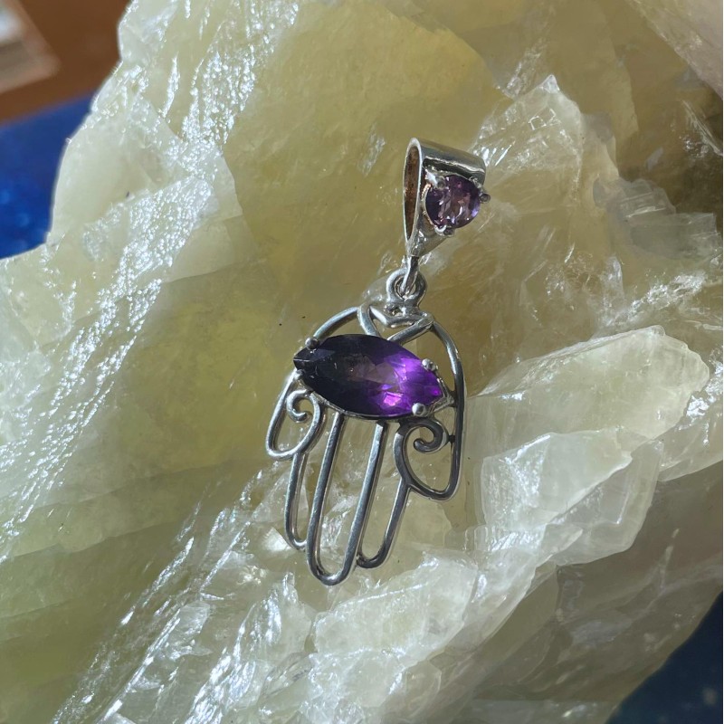 Hamsa Hand Amethyst Pendant Hamsa Hand Amethyst Pendant