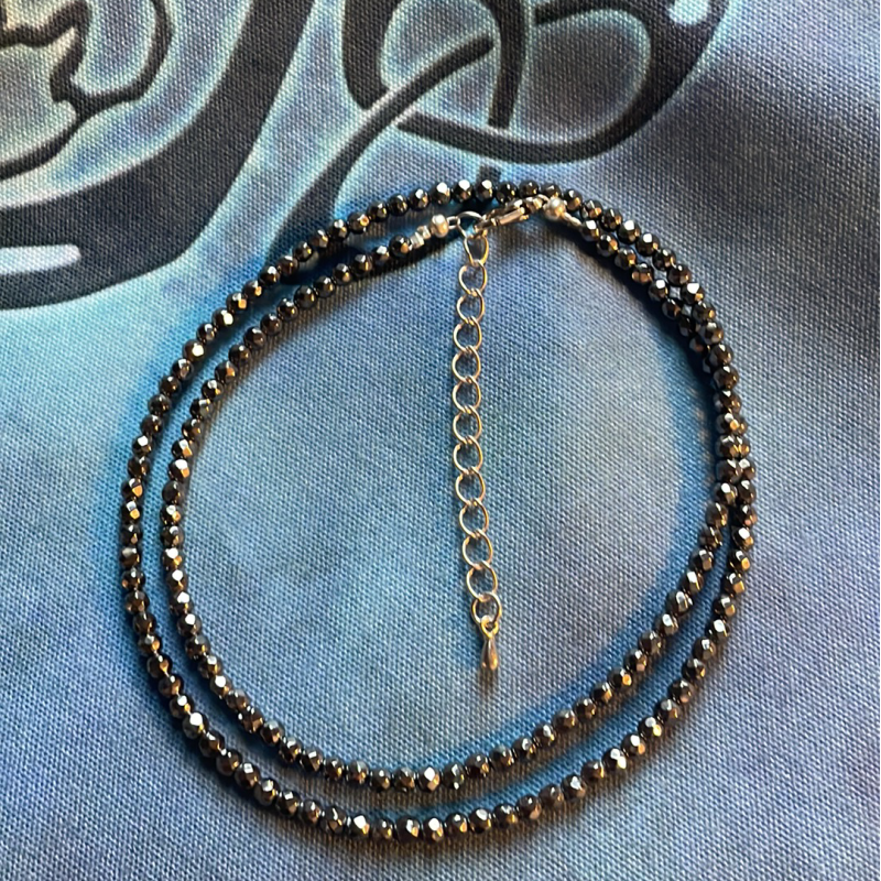 Hematite Bead Chain, Faceted Hematite Bead Chain, Faceted