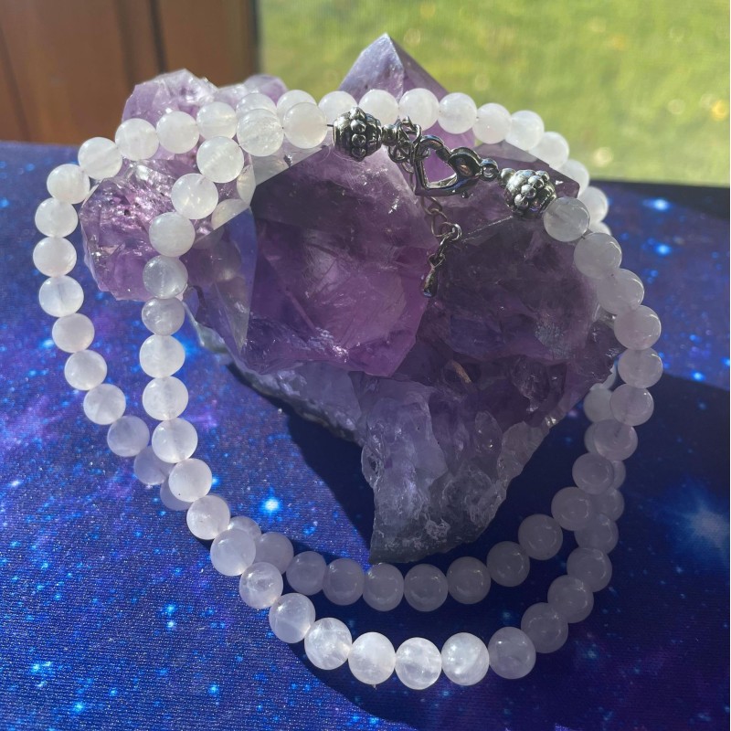Collier de perles de Quartz rose Collier de perles de Quartz rose