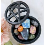 Cast Iron Incense Burner - Pentacle with Lid