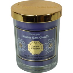 Chakra Gem Candle: Amethyst, Moonstone, Lavender - Crown Chakra