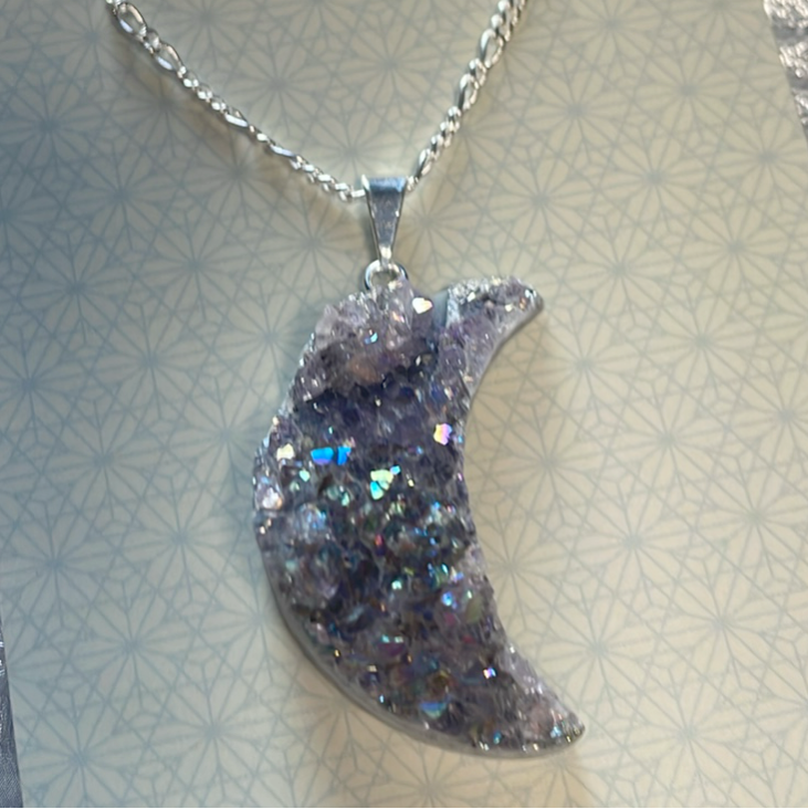 Collier Angel Aura Améthyste Lune Collier Angel Aura Améthyste Lune