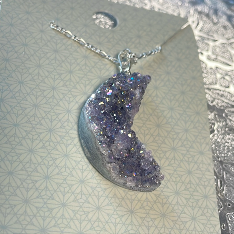 Collier Angel Aura Améthyste Lune Collier Angel Aura Améthyste Lune