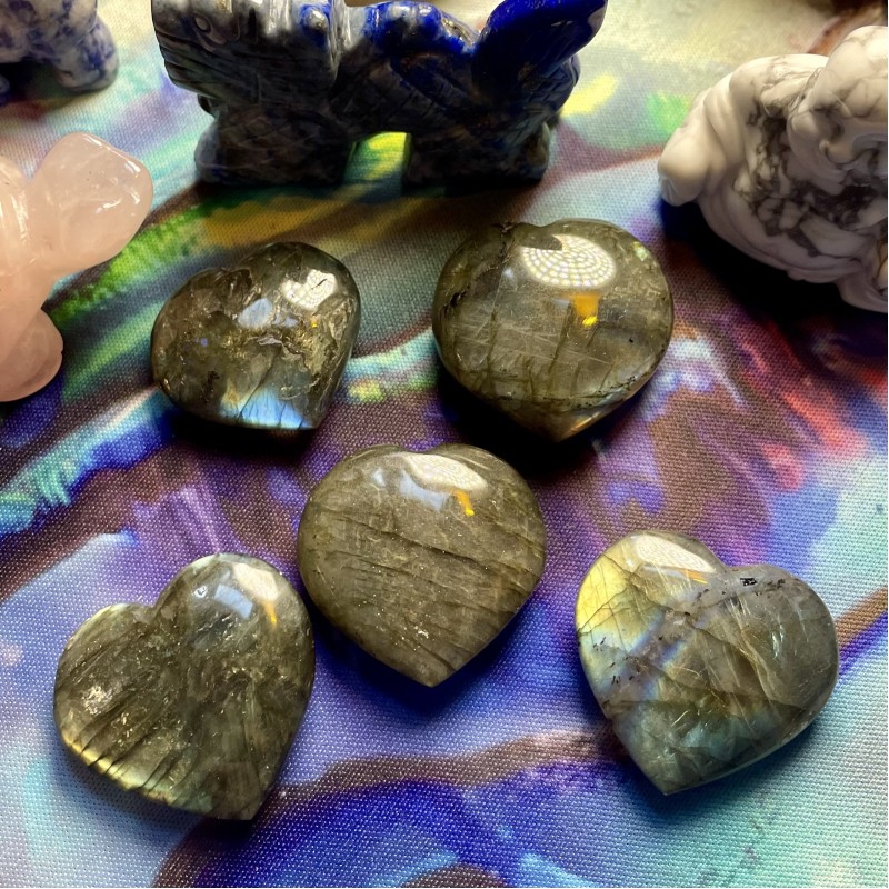 Coeurs de labradorite, haute qualité Coeurs de labradorite, haute qualité