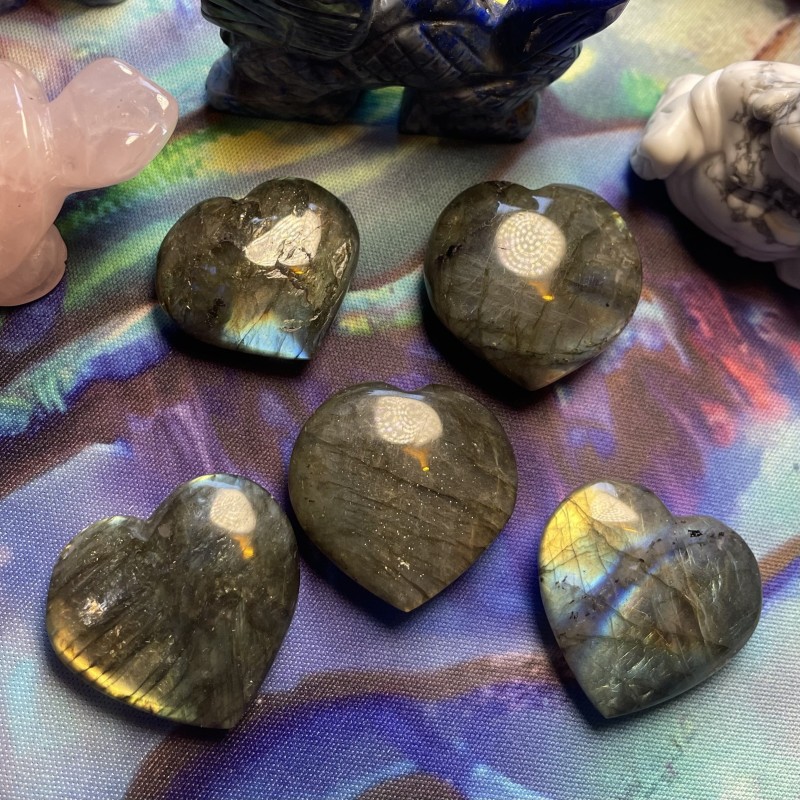 Coeurs de labradorite, haute qualité Coeurs de labradorite, haute qualité