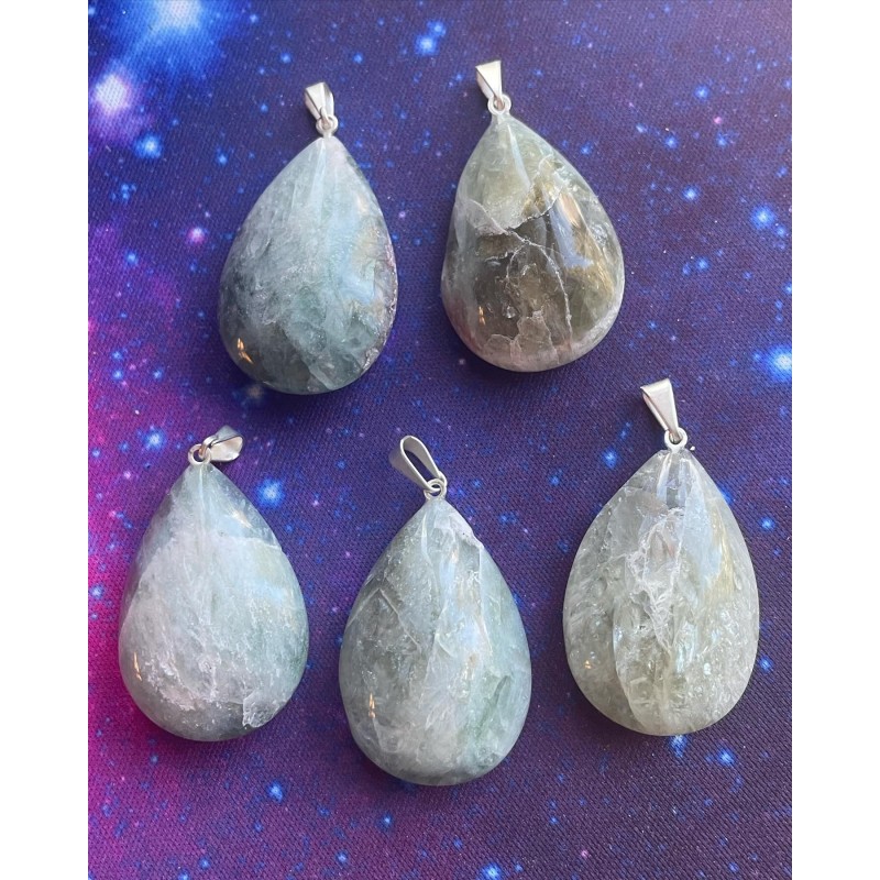 Pendentif en forme de larme prasiolite Pendentif en forme de larme prasiolite