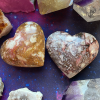 Petrified Wood Puffy Heart, Red Petrified Wood Puffy Heart, Red