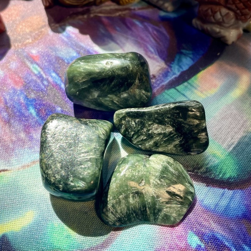 Séraphinite, Tumbled Séraphinite, Tumbled