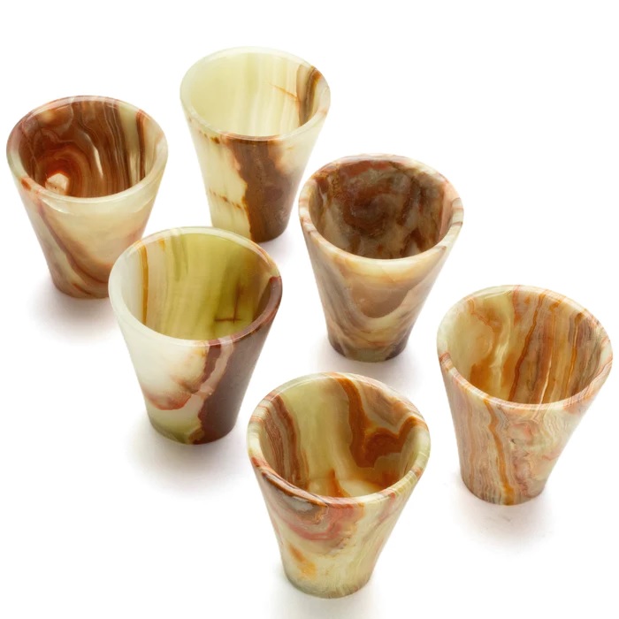 Green Onyx Shot Glass Pair Green Onyx Shot Glass Pair