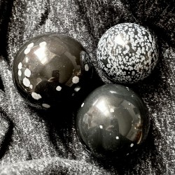 Snowflake Obsidian Sphere ~ Clarity, Intuition, Past Life Work