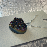 Titanium Aura Amethyst Heart Necklace