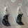 Titanium Aura Amethyst Moon Earrings