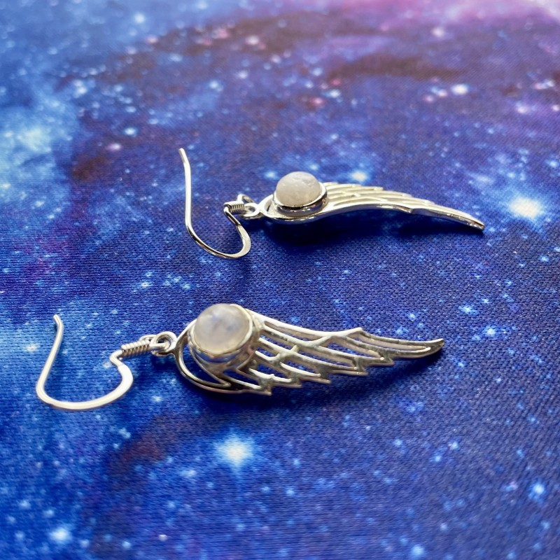 Angel Wing Moonstone Earrings Angel Wing Moonstone Earrings