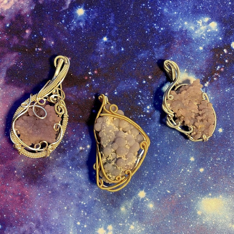 Natural Grape Agate Cluster Pendant Natural Grape Agate Cluster Pendant