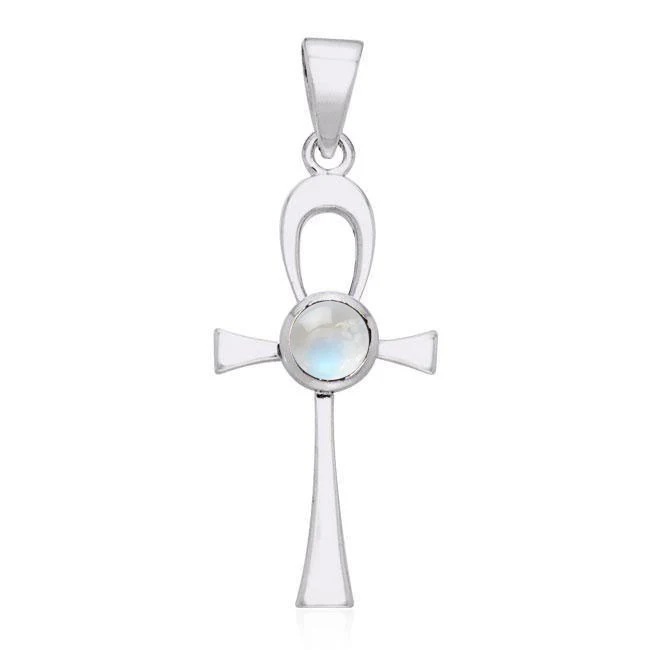 Pendentif Ankh en pierre de lune, Sterling Pendentif Ankh en pierre de lune, Sterling