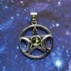 Pendentif Triple Moon Pentacle, Péridot
