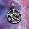 Pendentif Triple Moon Pentacle, Péridot