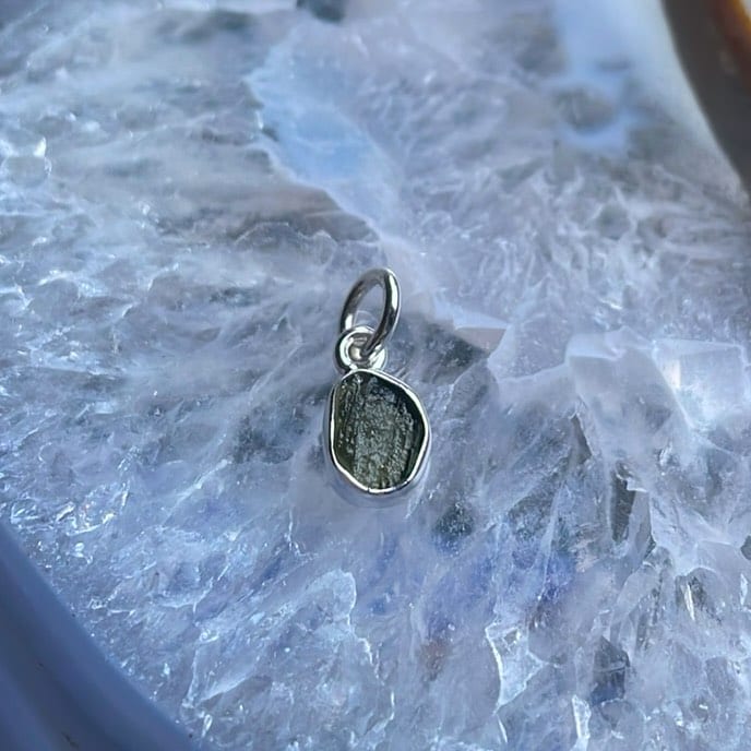 Moldavite Charm, Petite A Moldavite Charm, Petite A