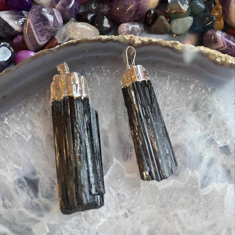 Pendentif Tourmaline Noire, Naturel Pendentif Tourmaline Noire, Naturel