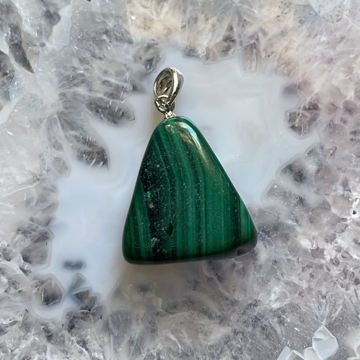 Tumbled Pendant, Malachite Tumbled Pendant, Malachite