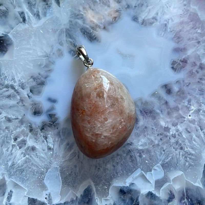 Pendentif Tumbled, Pierre de Soleil Pendentif Tumbled, Pierre de Soleil