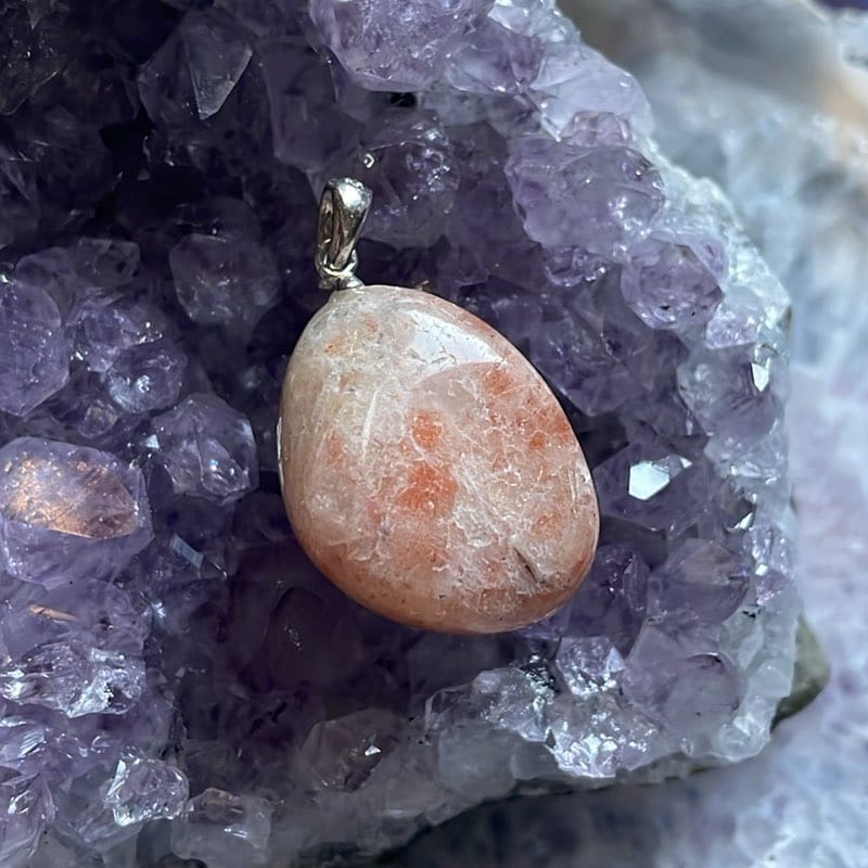 Pendentif Tumbled, Pierre de Soleil Pendentif Tumbled, Pierre de Soleil