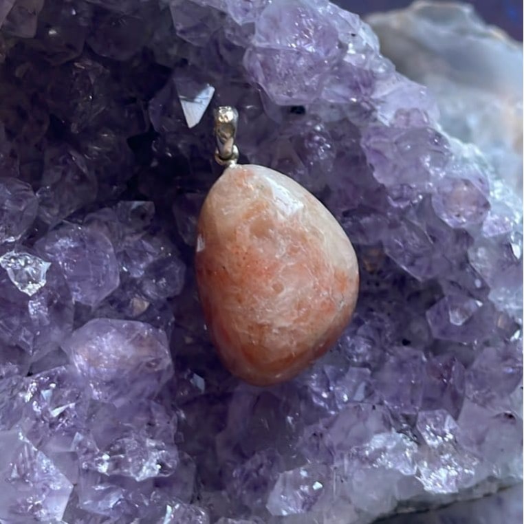 Pendentif Tumbled, Pierre de Soleil Pendentif Tumbled, Pierre de Soleil