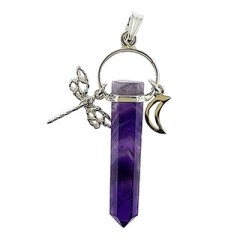 Dragonfly Moon Pendant: Amethyst Dragonfly Moon Pendant: Amethyst