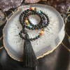 Black Obsidian Chakra Prayer Mala Black Obsidian Chakra Prayer Mala