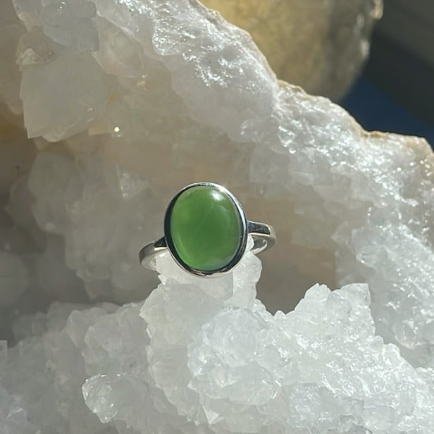 Bague en onyx vert, Sterling - Taille 7 Bague en onyx vert, Sterling - Taille 7