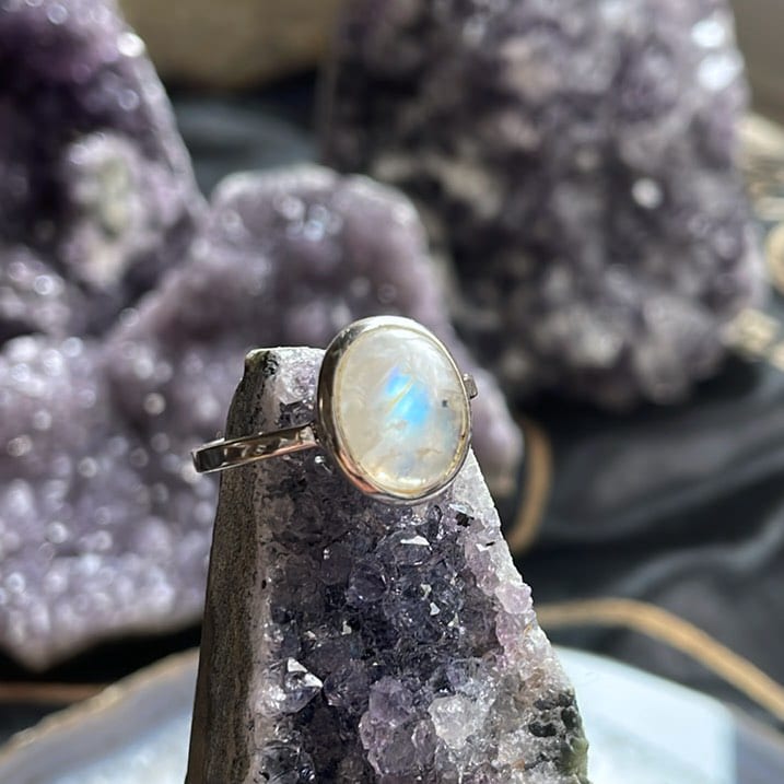 Bague en pierre de lune, Sterling - Taille 8 Bague en pierre de lune, Sterling - Taille 8