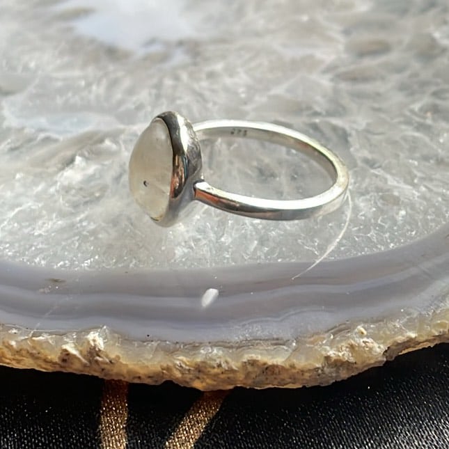Bague en pierre de lune, Sterling - Taille 8 Bague en pierre de lune, Sterling - Taille 8