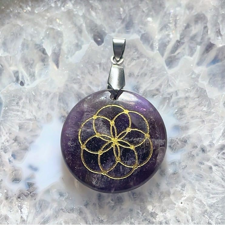 Pendentif Graine De Vie Améthyste Pendentif Graine De Vie Améthyste
